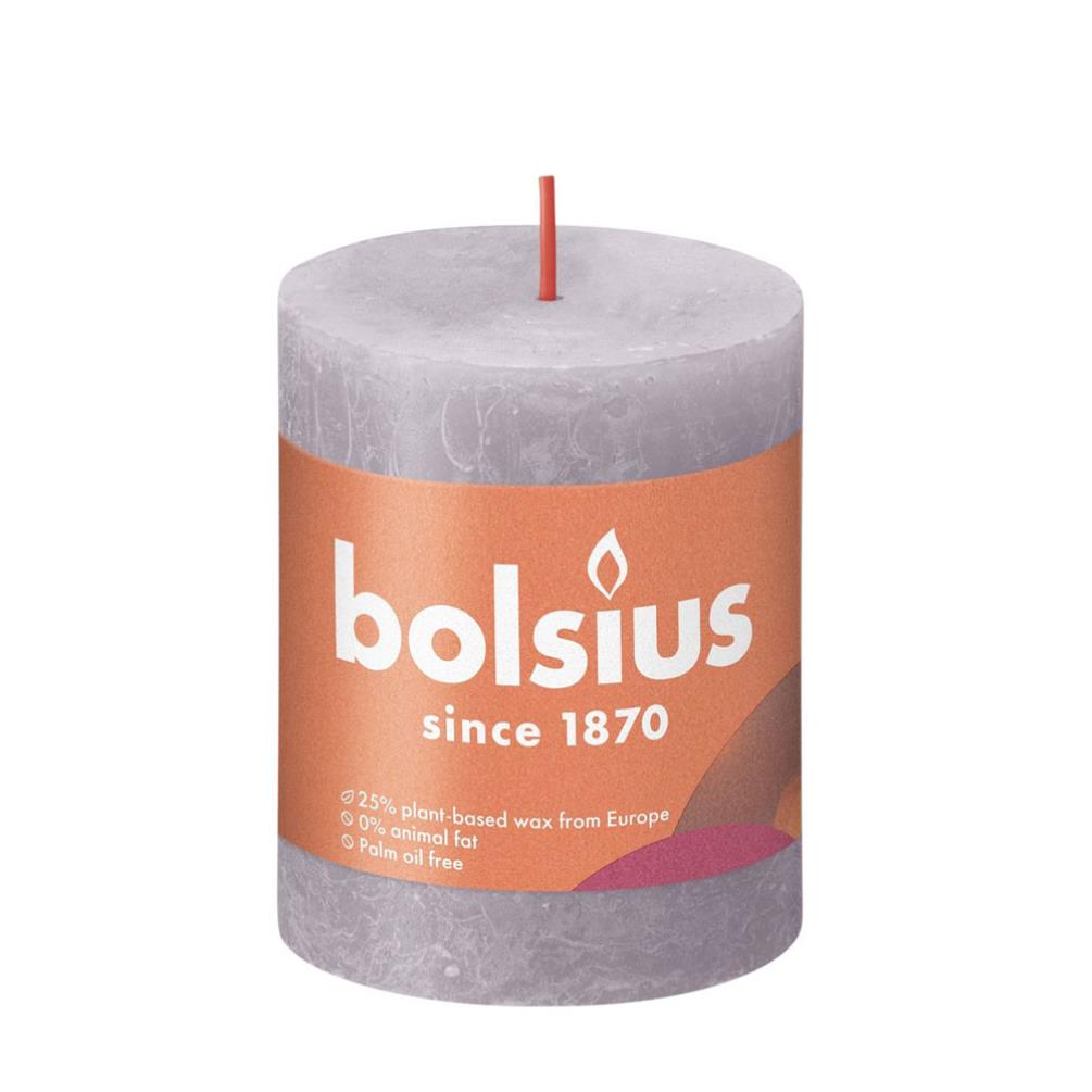 Bolsius Frosted Lavender Rustic Shine Pillar Candle 8cm x 7cm £3.59